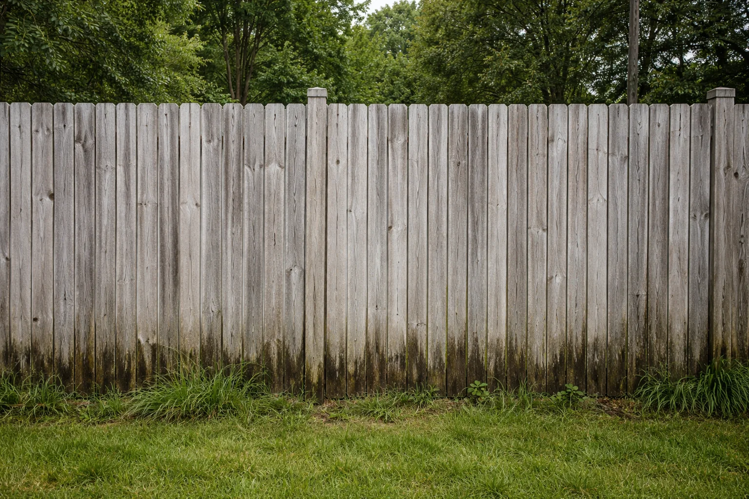 Lakewood Cedar Privacy Fence before Weathered gray cedar fence in Mira Lagos Grand Prairie